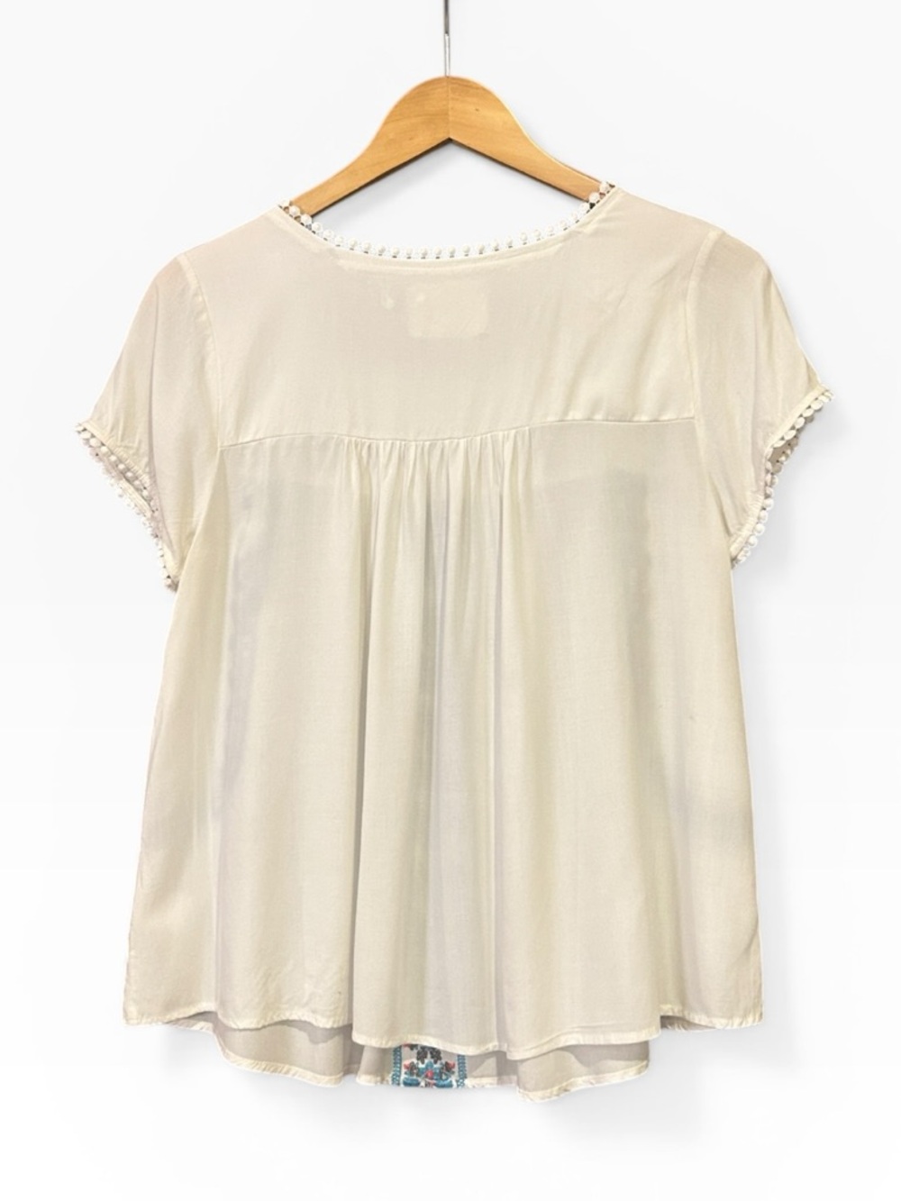Savanna Jane Floral Embroidered Short Sleeve Square Neck Top White Size Small - Picture 5 of 13